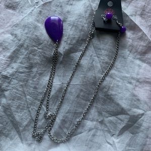 purple paparazzi necklace set
